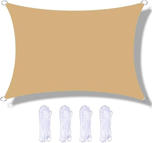 Voile d'ombrage Rectangulaire Extérieure 5 m x 7 m Imperméable Protection Solaire pour Patio Jardin Restaurant et Carport Voile Résistant aux UV Ombre pour Jardin