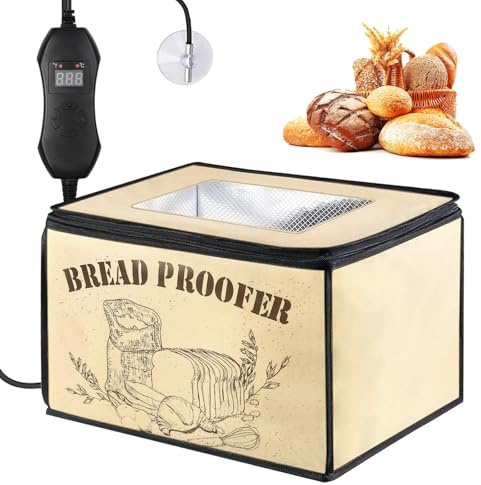 TECKZOON Fermentadora de Pan, Caja de Fermentación para Masa de Pan con Temperatura Ajustable, Temporizador y Calentador para Masa de Pan Casero y Yogur