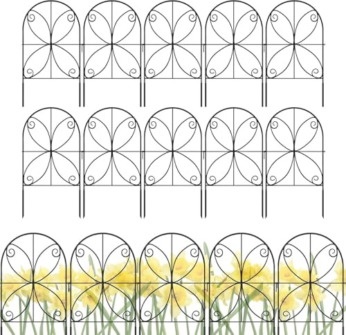 Acunny Lot de 10 clôtures de jardin pour chiens - Clôture brise-vue résistante aux intempéries avec protection contre les animaux sauvages comme bordure de jardin stable pour séparation de jardin et