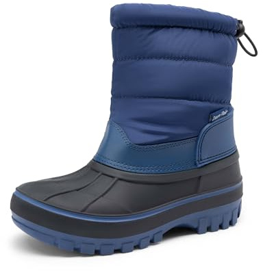 DREAM PAIRS KIDS Waterproof Snow Boots,Navy,12 Little Kid