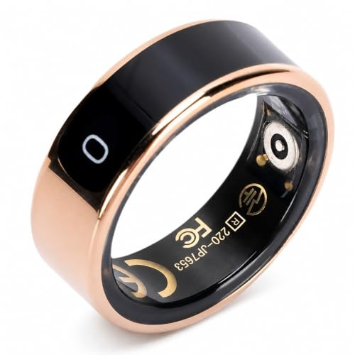Elprico Smart Ring mit Digitalem Display, Fitness Tracker aus Edelstahl mit Schrittzähler und Gestensteuerung für Herren Damen