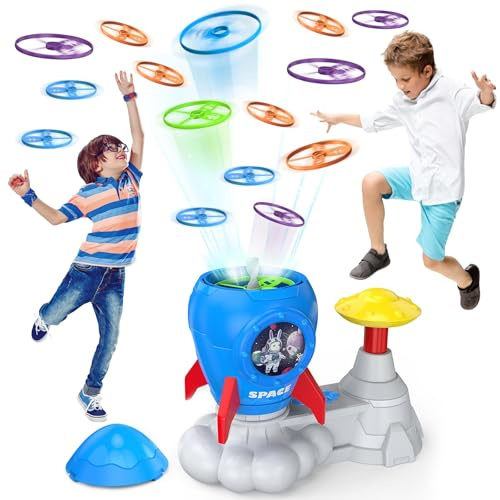 Herloreen Outdoor Spielzeug für Kinder von 3 bis 8 Jahren: Flugscheiben Werfer Spielzeug Verfolgungsspiele Sommeraktivitäten im Garten Verfolgungsspielzeug Hinterhofspiele(Blau)