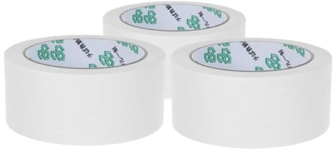 WEKADRIN 3 Rouleaux Ruban Adhésif Blanc Papier Kraft Auto Adhésif et Possible Lot pour Expédition et Fermeture de Cartons Résistant et Polyvalent