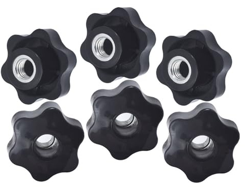 6 Stück Sterngriffmutter M8,Flügelschrauben,Flügelmutter äUßerer Durchmesser 48mm,Griffmuttern,Kunststoff Sterngriff,Rändelmutter,Sternmuttern,für Fitnessgeräte,Werkzeugmaschinen,Maschinen Und Anlagen