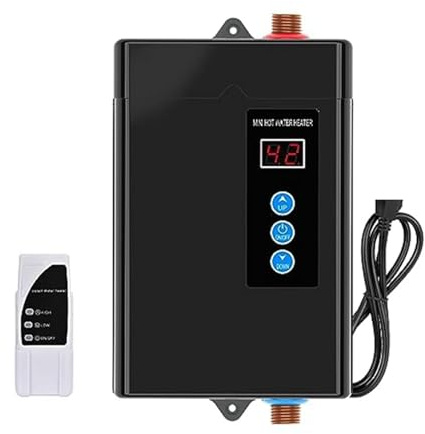 Chauffe-eau Électrique Sans Réservoir 3000W, Instantané Avec Télécommande, Écran Tactile LCD Économies d'énergie(Zwart)