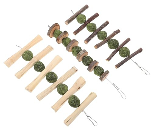 WOONEKY 3 pezzi Giocattoli da Masticare per Conigli e Criceti Palline di Medica per Usura dei Denti Snack Molar Naturali per Porcellini d Cincillà e Piccoli Roditori