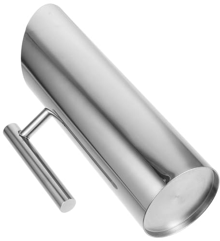 Housoutil Pichet à Jus en Acier Inoxydable 1,5 L, Carafe Droite pour Cocktails et Boissons Froides, Réservoir de Stockage D'eau Pratique, Pichet à Eau pour Maison et Restaurant, Lanceur