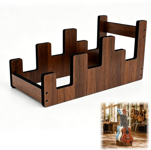 CeyKvo Holz-Gitarrenständer 3-fach für 2 E-Gitarren + 1 Akustikgitarre
