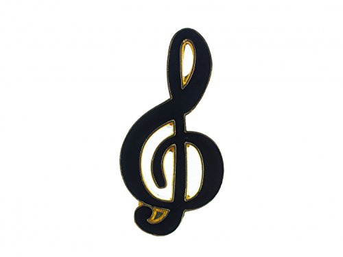 Miniblings Violinschlüssel Notenschlüssel Brosche Pin schwarz gold | Für Revers, Jacke oder Tasche, aus Berlin, mit Noten, auch als Mitbringsel geeignet