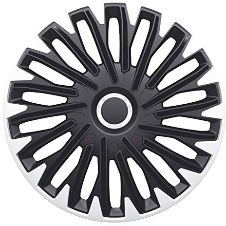 AutoStyle 4 Radzierblenden Quantum Pro 16-Zoll Silber/Schwarz + Chrom Ringe
