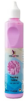 CREARTEC - Pouring Colour - Farbe: Rosa - 88ml - flüssige Acrylfarbe für kreative Fließtechnik-Kunst - einzigartige Kunstwerke mit spektakulären Farbverläufen - Gebrauchsfertig - Made in Germany