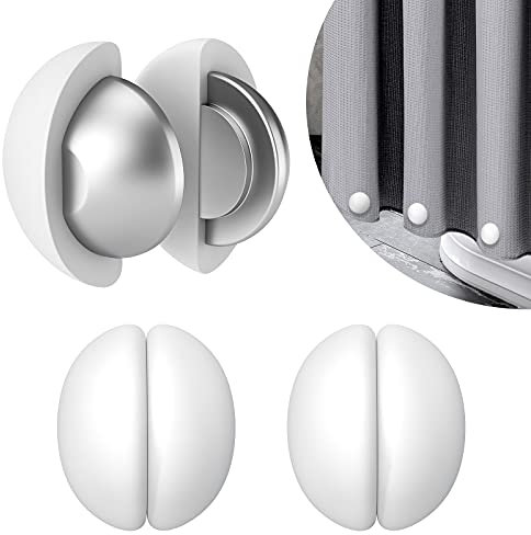 VANZAVANZU 3 Pairs Shower Curtain Weights, Silicone Wrapped Magnets, Heavy Duty Magnets Prevent Curtain Liner from Blowing, Rust-Free, White