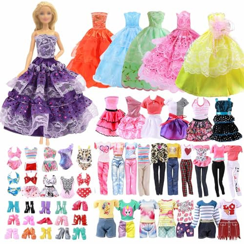 41 Kleidung für 30 cm Mädchen Puppen, 3 Große Kleider 5 Kleid 5 Kleidung 5 Rock/Hose 3 Bikini Set 20 Schuhe Reihenfolge 11,5 Puppen, Mädchen Geburtstagsgeschenke in Zufälliger