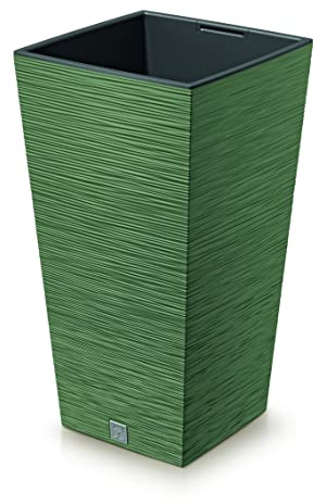 URBNLIVING XXL Extra großer, quadratischer, hocher, moderner Look, Blumentopf, für drinnen und draußen, Gartendekoration (Erdgrün)
