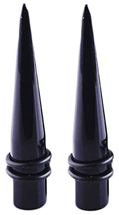 ANAZOZ Ohr Tunnel 1.6-24mm, Flesh Plug Acryl 2er Set Ohr Dehnstäbe Herren, Ohr-Stretching Ohrringe Schwarz