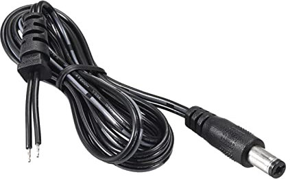 Rebower CC Alimentazione Cavo CC Alimentazione Cavo Maschio Connettori CC Codino Adattatore Cilindro Jack Presa Cavo [per CCTV DVR LED luce ] - 4,0mm x 1,7mm/1,2 m/2 A/nero