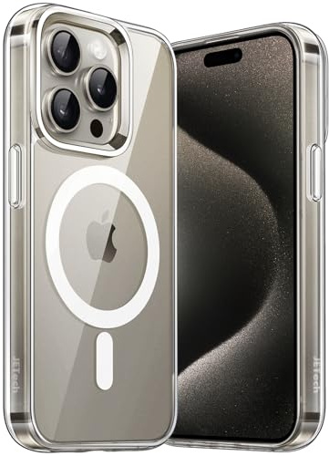 JETech Magnetische Hülle für iPhone 15 Pro Max, Durchsichtig | Kompatibel mit MagSafe, Stoßfeste Handyhülle, Kratzfest, Transparente Rückseite