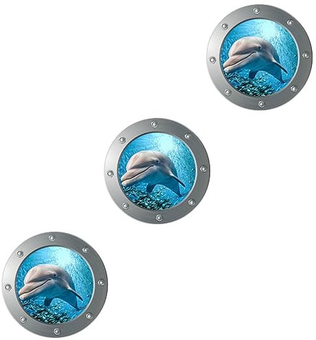 Toyvian 3stücke Stickers Für Kinderzimmer Unterwasserwelt Wandaufkleber Mit Delfinen Boot Design Selbstklebend Für Babyzimmer Und Wohnzimmerdeko