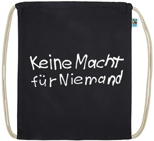 Ton Steine Scherben Keine Macht für Niemand Gymbag Turnbeutel aus Bio Baumwolle, schwarz