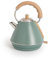 CREATE/KETTLE RETRO M/Bouilloire électrique Vert sauge/Ébullition rapide, capacité 1l, arrêt automatique, filtre anti-calcaire, arrêt automatique, indicateur de niveau d'eau, Ø17,2 cm, 1200 W