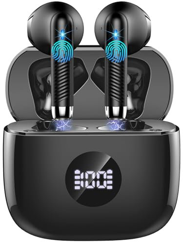 Cuffie Bluetooth Auricolari Bluetooth 5.3, Cuffie Wireless con 4 ENC Cancellazione Rumore Mic, Cuffie in Ear 40 Ore di Riproduzione, Cuffie Senza Filo HiFi Stereo IP7 Impermeabili per iOS & Android