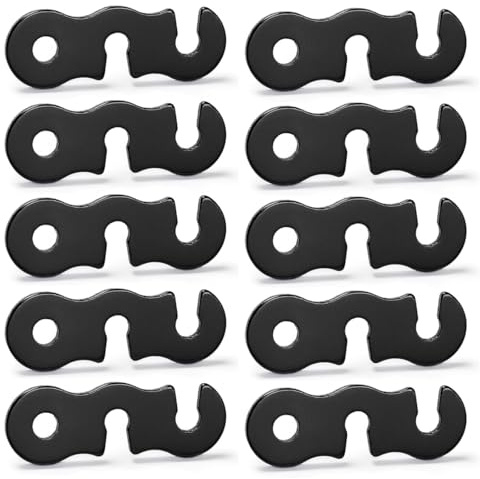 VAEIORP 10 Pcs tendeurs de Corde en Alliage d'aluminium pour Tente de Camping Pique-Nique (Noir)