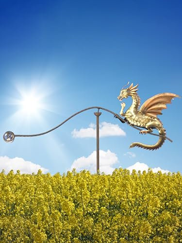 POMMERNTRAUM ® | Windspiel Gartenpendel Gartenstecker Unruhe Gartenkunst Gartendekoration (Drache)