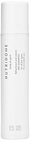 Nutridome Trockenshampoo 75 ml - Dry shampoo, Hebt das Haar am Ansatz an, Verklebt die Strähnen nicht - Auf Basis von Reismehl, Hinterlässt keinen weißen Rückstand - Absorbiert Talg