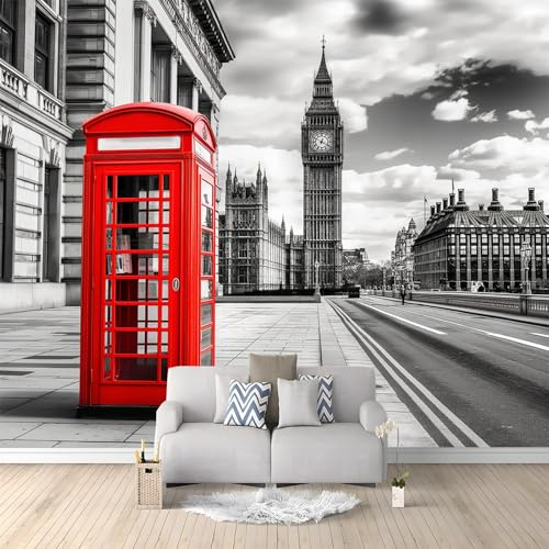 Fototapete City London Impression Grey 400x280 cm Tapete Wandtapete Wanddeko Design Mustertapete Wand Dekoration Wohnzimmer Schlafzimmer Büro Flur