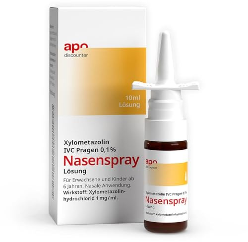 apodiscounter Xylometazolin 0,1% Nasenspray (1x 10ml) - Abschwellend & schnell lindernd bei Erkältung und Schnupfen - Für Erwachsene & Kinder ab 6 Jahren