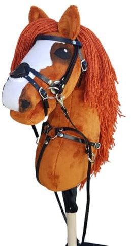 Hobby Horse Pferd (RUDY 1) mit Pfiffkopf + Brustband GRATIS! / A3