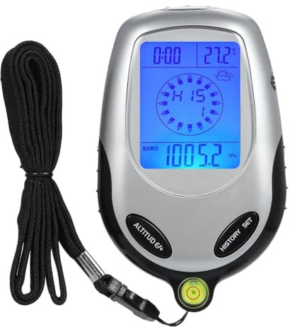 LIULIQ Altimetro Elettronico Multifunzionale, Bussola Barometro Termometro Previsioni Meteo Calendario Orologio con Retroilluminazione Super Luminosa, per Alpinismo Sportivo all'Aria Aperta