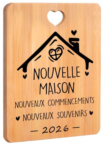 Cadeau Crémaillère - Planche à Découper en Bambou Gravée, Cadeau Nouveaux Propriétaires, Cadeaux pour Nouvelle Maison pour les Amis, Idée Cadeau Crémaillère
