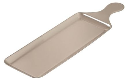 Duyeuau Elegante plato de acero inoxidable para servir carne rectangular, apto para entretenimiento y uso diario