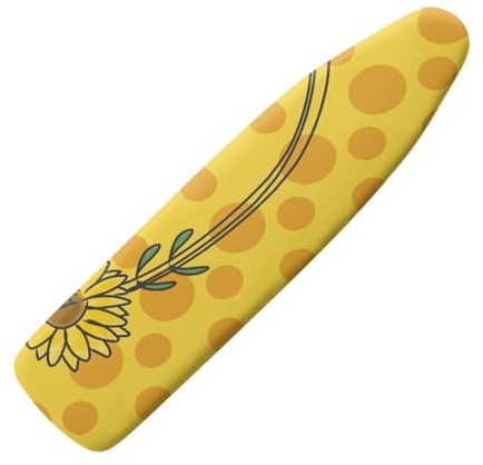 Copriasse da Stiro Universale 45x130 Yellow Orange Pratico Imbottito Sistema a Cordino Lavabile Resistente al Calore per una Facile Stiratura - Panno Protettivo