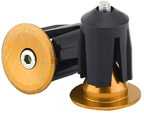 LjwZekyrnt 2 Pezzi Tappi per Manubrio per Bicicletta Tappi per Manubrio per Bici da Strada Mountain Bike (Oro)