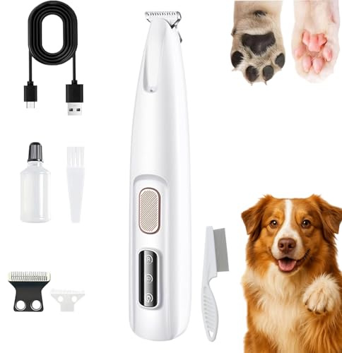 Activ'Pet Tondeuse À Pattes - Douce Pour Chien Et Chat, Tondeuse Pour Chat Chien, Lames Céramique Et Inox, LED Intégrée, Rechargeable USB, Étanche, Toilettage Zones Sensibles Sans Stress