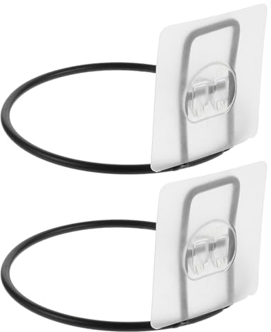 HAPINARY 2pcs Wall Mounted Pet Feeding Bowl Rack Hanging Dog Cat Food Basin Holder Space Saving Adhesive for Indoor Kitchen Slow Feeder