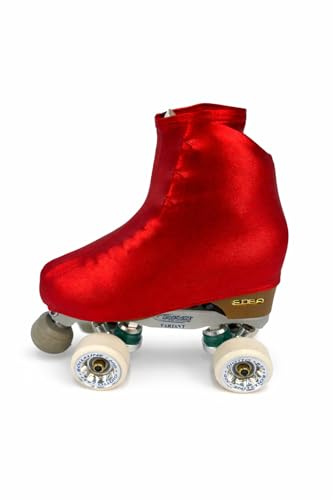 CRLSPORT Cubre patín para niña y Mujer, Funda Patin Skate, Professional Skating, Patinaje Hielo,artístico o en línea. 180 Densidad. Talla Universal Adulto y niños. Color Rojo Brillante