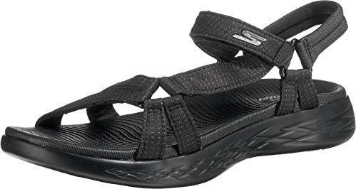 Skechers Damen Skechers On The Go 600 15316-bbk Sport Sandalen, Black Textile Trim, 39 EU