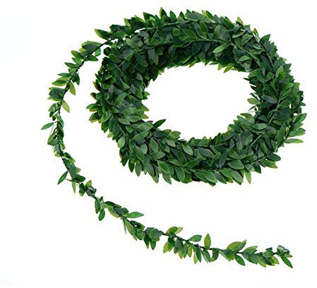 Ruick Artificial Ivy Garlands Green Leaves 7.5 M / 24.6Ft Realistic Fake Aesthetic Hangin Vines for Home Garden Accessories Wedding Party Wall Decor