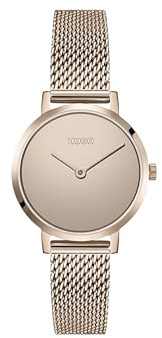 HUGO Analog Quarzuhr für Damen Kollektion #Cherish mit Edelstahl-Mesh-Gliederarmband