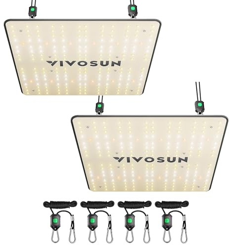 VIVOSUN 100W Pflanzenlampe LED Vollspektrum Dimmbar und IP65, 2er-Pack