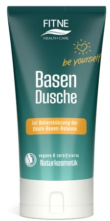 FITNE Basischer Duschbalsam, mit Bio Mandelöl und Bio Aloe Vera, Säure-Basen-Balance für samtweiche Haut, vegan (200 ml) | Basischer Duschbalsam