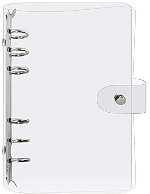 Eachbid Raccoglitore ad Anello in PVC 6 Fori con Copertina Trasparente Morbido per Cartelle Divisori per Quaderno A5 (Trasparente)