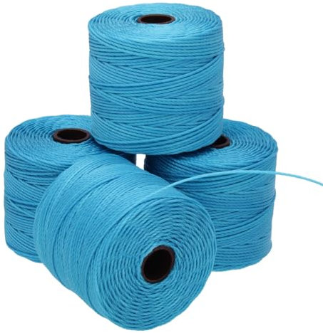 The Beadsmith S-Lon # 18 Cordoncino – Colore blu Nilo – Tubo di 4 bobine – 77 metri – ideale per infilare perline all'uncinetto e gioielli micro-macramè – compatibile con progetti Kumihimo