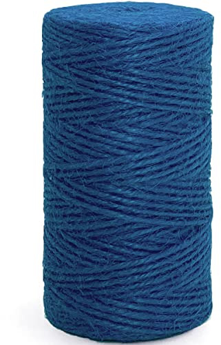 Colored Jute Twine 328 Feet Durable Natural Jute Rope String Perfect for Arts Crafts Mason Jars Wrapping Wedding Decorations Home Gardening Durable Packing String for Gifts Presents,Royal Blue
