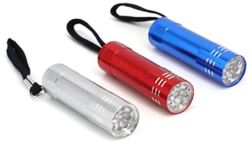 3 Pack LED Flashlight Mini Torch, 80mm Small Lightweight Torches in Colorful Design - Ideal for Camping, Hiking, Outdoor Parties, Emergencies, and Power Cuts