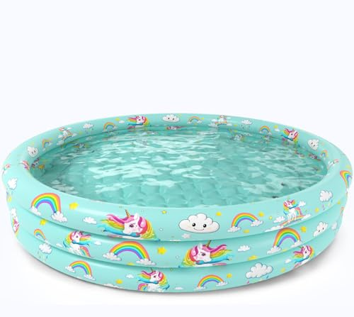 Jasonwell Inflatable Baby Kiddie Pool - Toddler Pool Kids Paddling Baby Swimming Pools Blow Up Ball Pit Infant Wading Pools for Backyard Piscina Inflable para Niños (51in Unicorn)