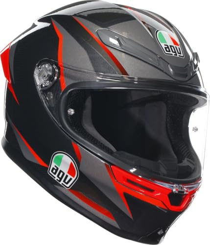 AGV K-6 S Slashcut Helm, schwarz/grau/rot, XL (61/62)